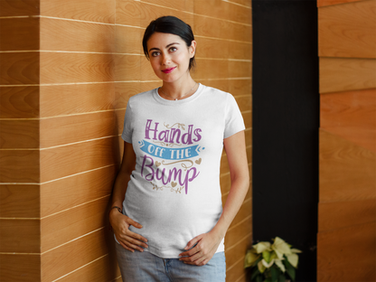 Hands Off The Bump | Women's Classic Crew T-Shirt | Moms To Be