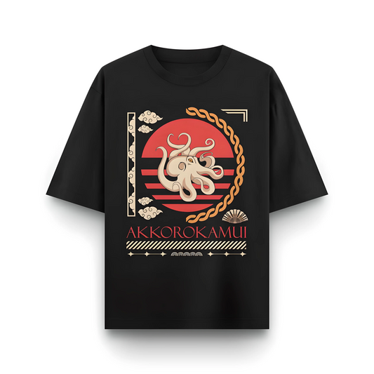 Japanese Streetwear Akkorokamui | Men Oversized T-Shirt