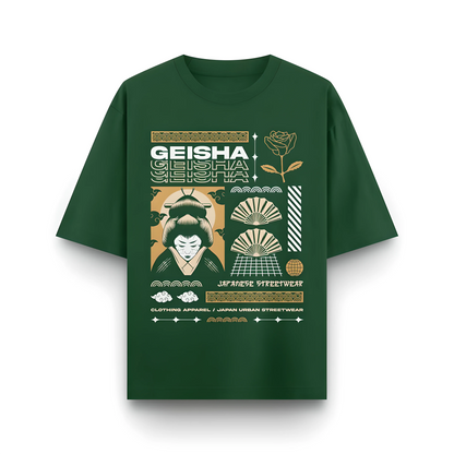 Japanese Streetwear Geisha | Men Oversized T-Shirt