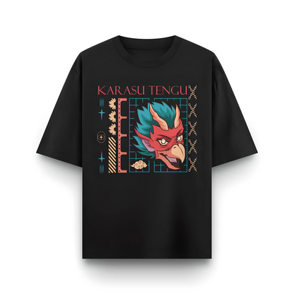 Japanese Streetwear Karasu Tengu | Men Oversized T-Shirt