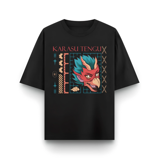 Japanese Streetwear Karasu Tengu | Men Oversized T-Shirt