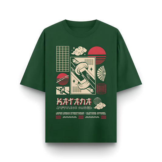 Japanese Streetwear Katana | Men Oversized T-Shirt