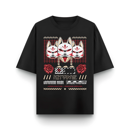 Japanese Streetwear Kitsuni | Men Oversized T-Shirt