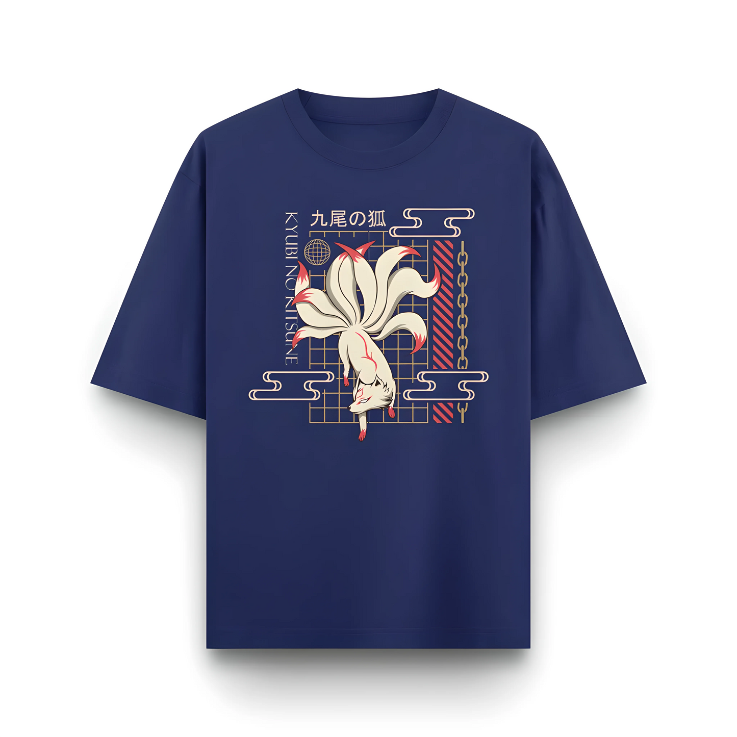 Japanese Streetwear Nine Tailed Fox | Men Oversized T-Shirt