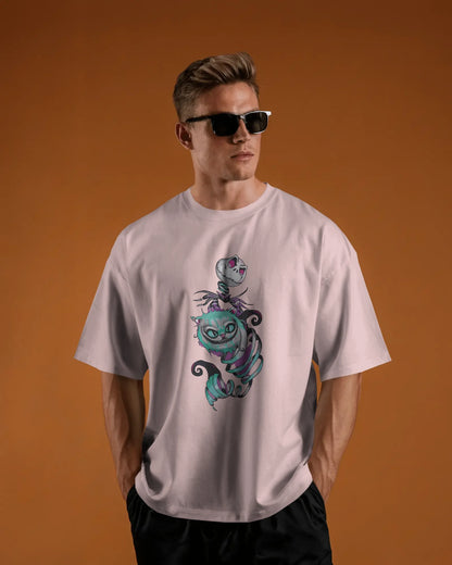 Cat With Skull | Men Oversized T-Shirt
