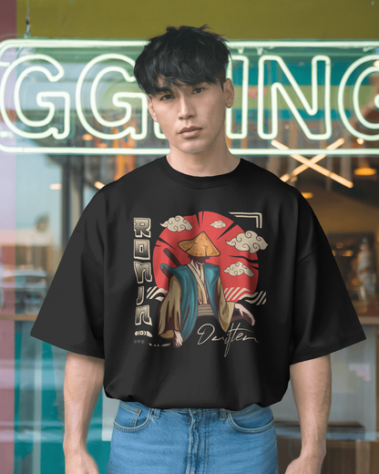 Japanese Streetwear Ronjn | Men Oversized T-Shirt