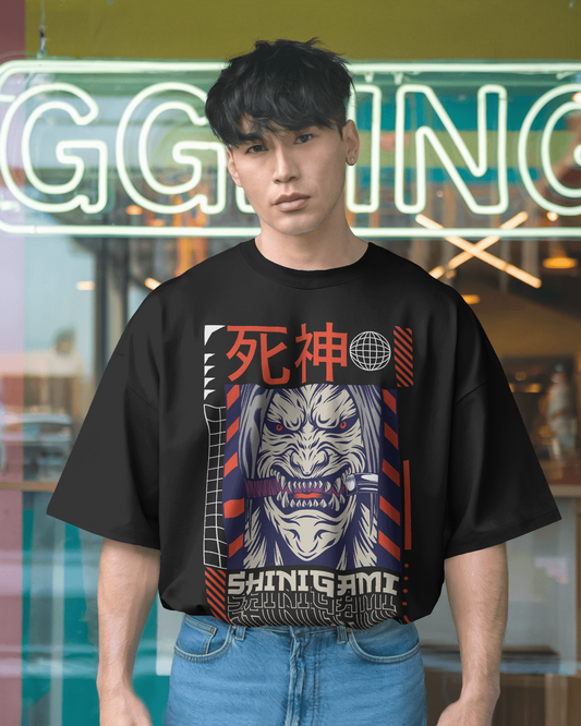Japanese Streetwear Shinigami | Men Oversized T-Shirt