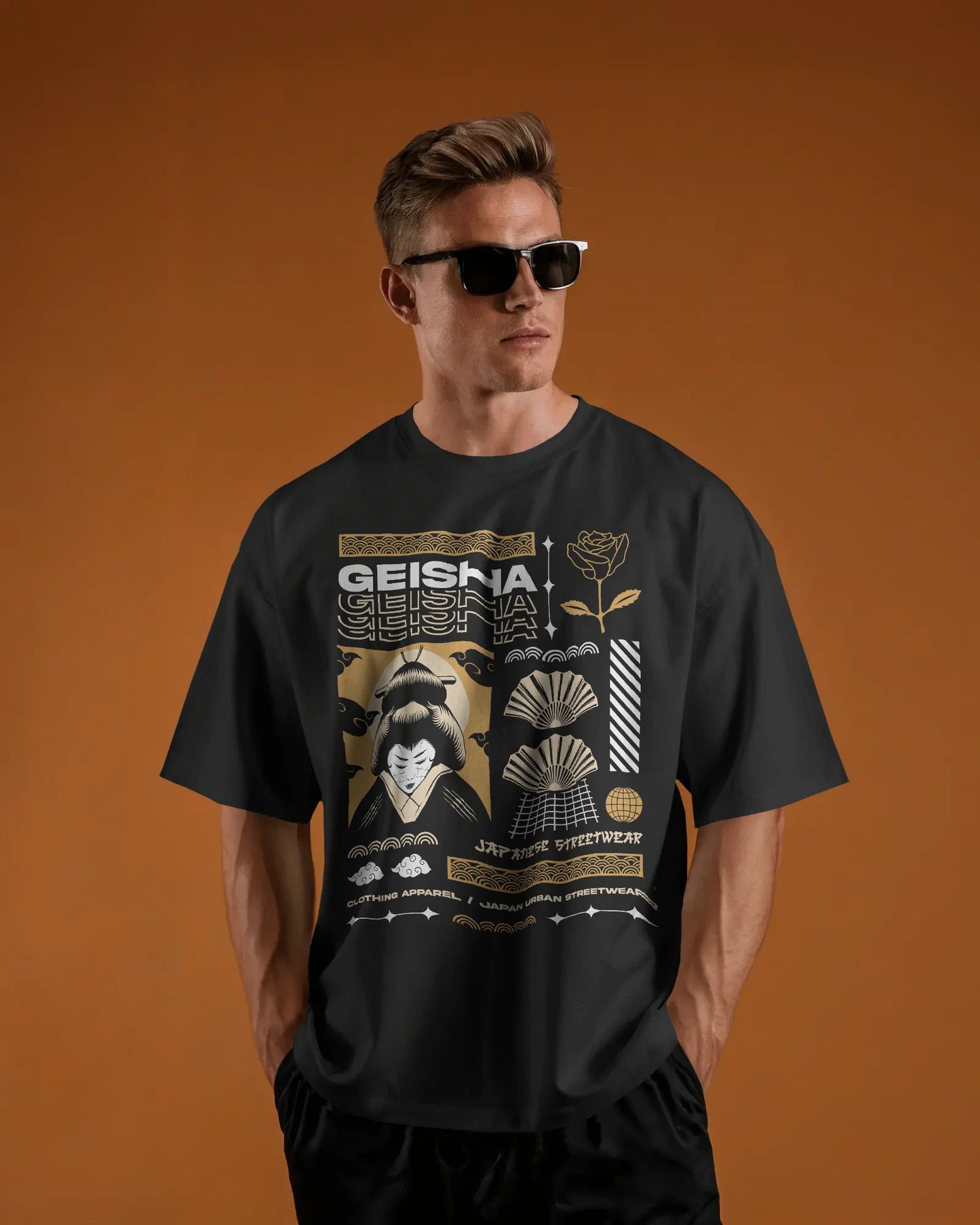 Japanese Streetwear Geisha | Men Oversized T-Shirt
