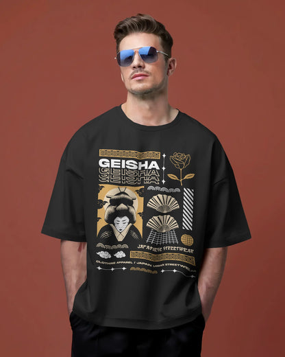 Japanese Streetwear Geisha | Men Oversized T-Shirt