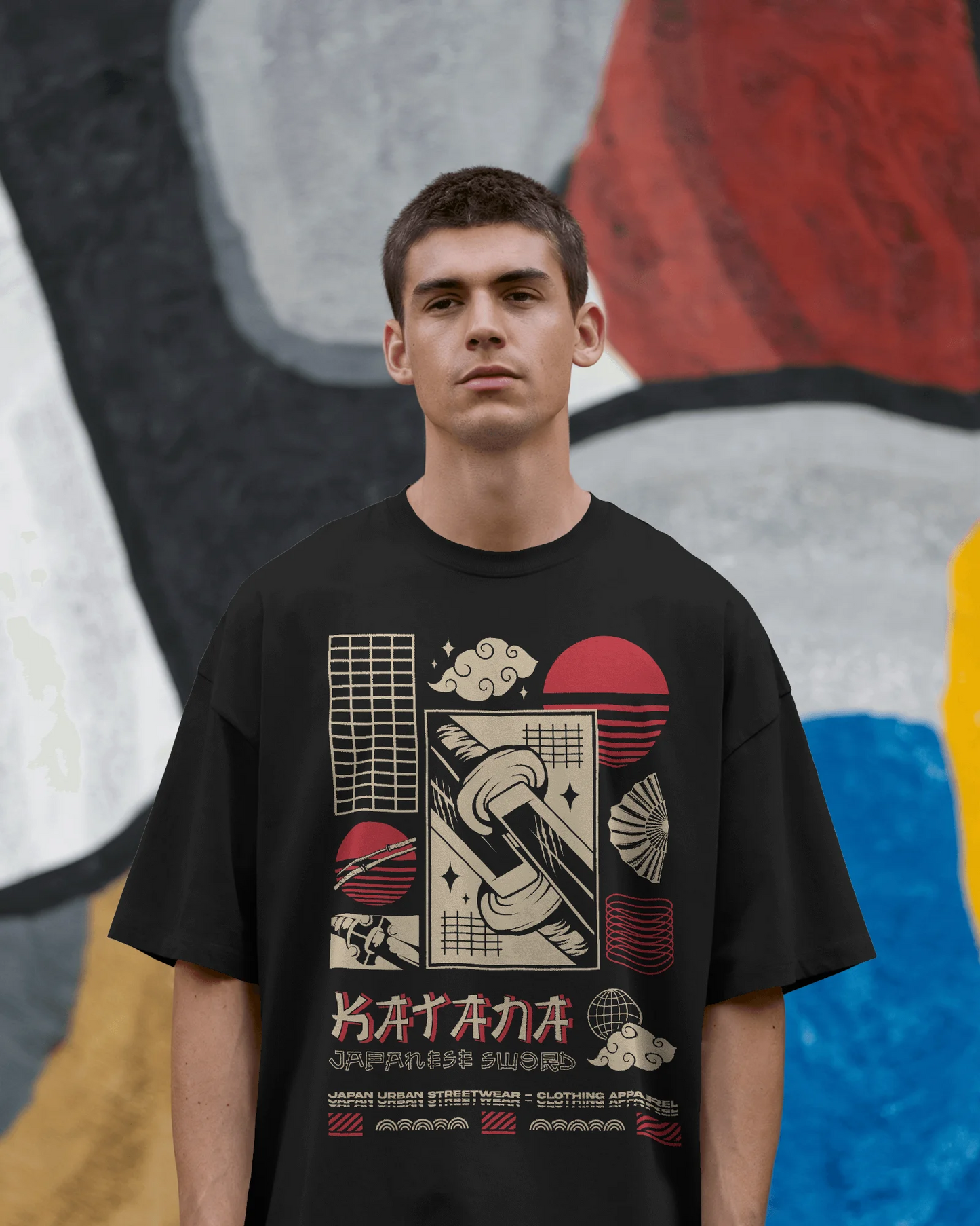Japanese Streetwear Katana | Men Oversized T-Shirt