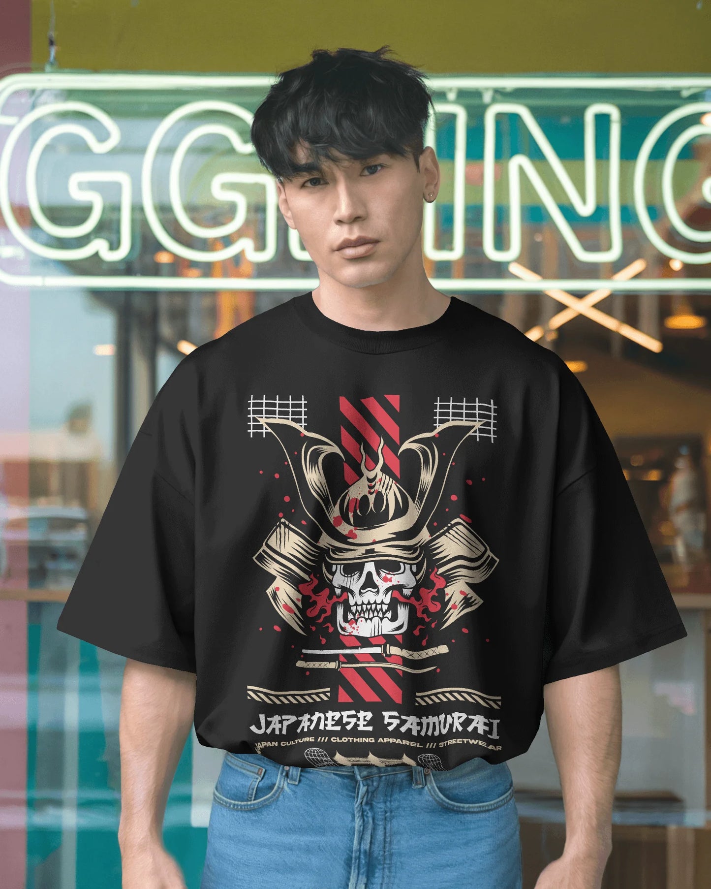 Japanese Streetwear Samurai | Men Oversized T-Shirt