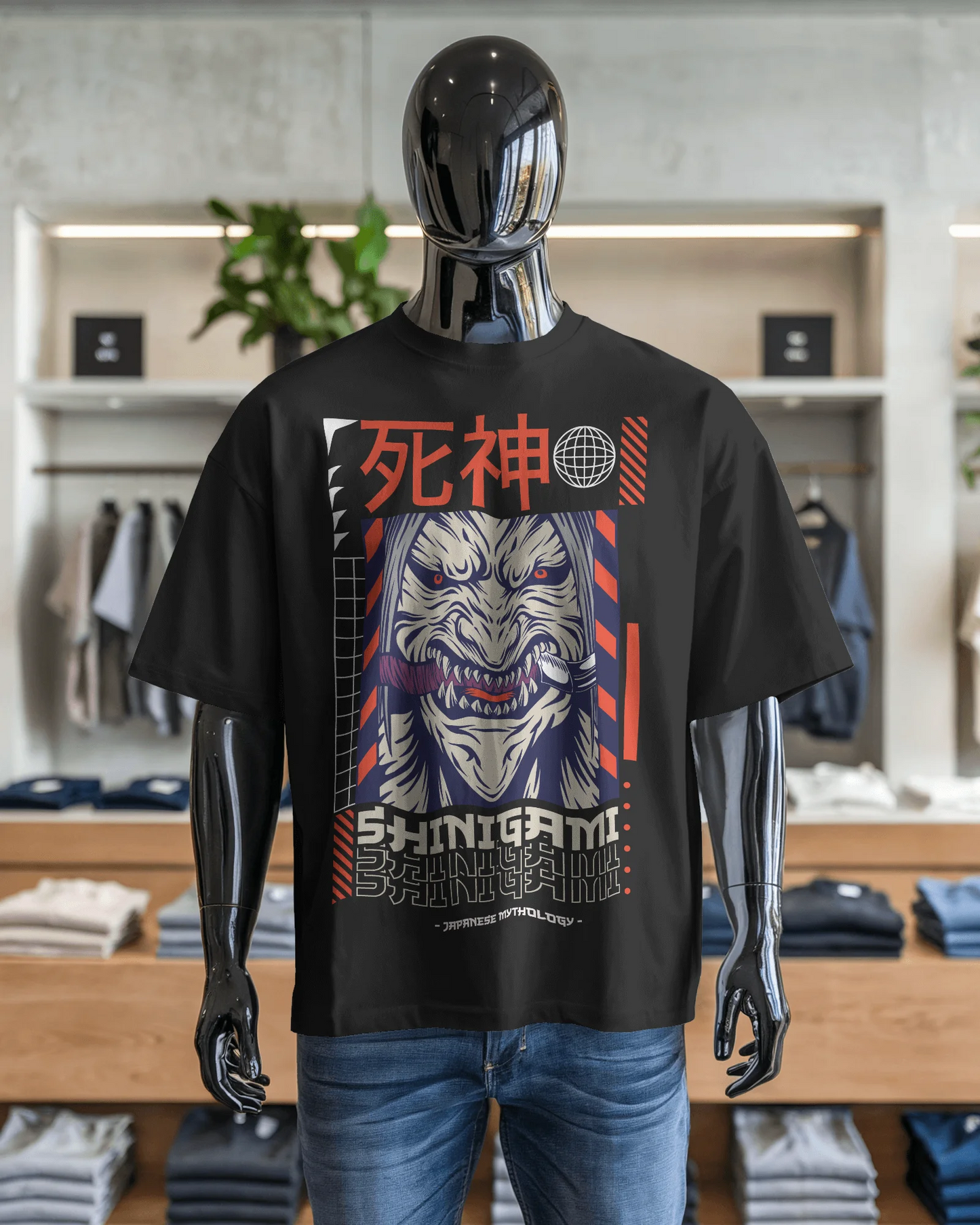 Japanese Streetwear Shinigami | Men Oversized T-Shirt