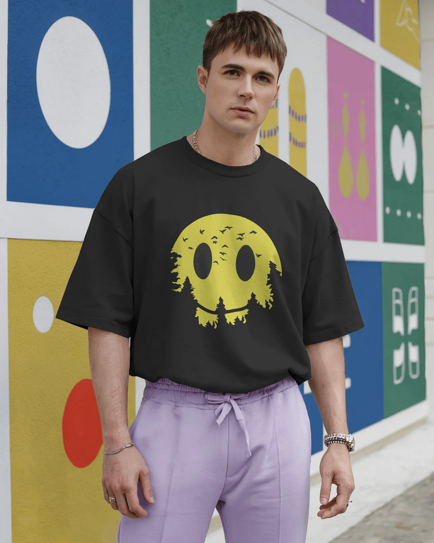 Sun In Jungle Smile | Men Oversized T-Shirt