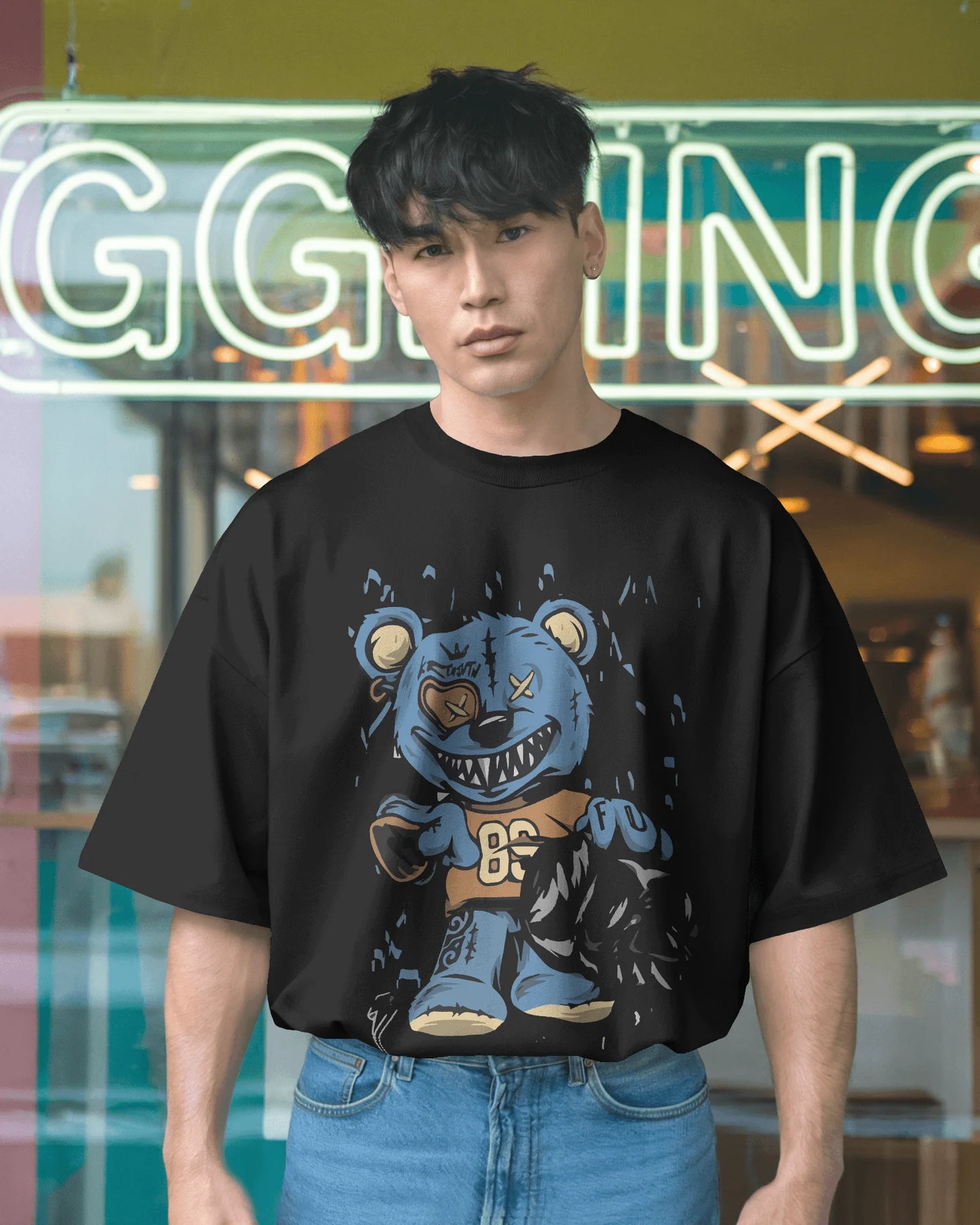 Player Bear | Men Oversized T-Shirt