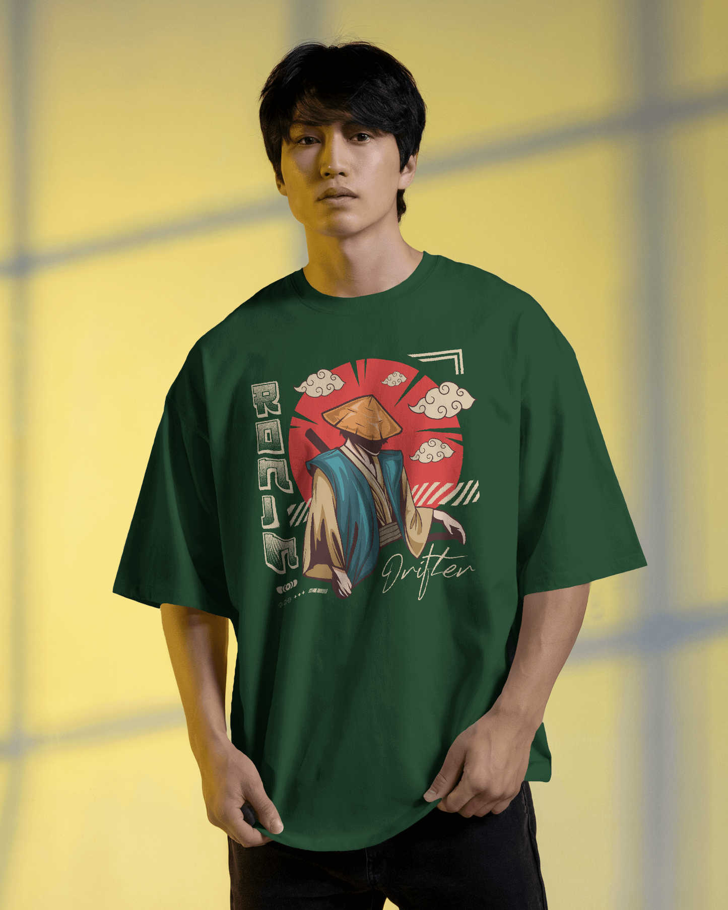 Japanese Streetwear Ronjn | Men Oversized T-Shirt