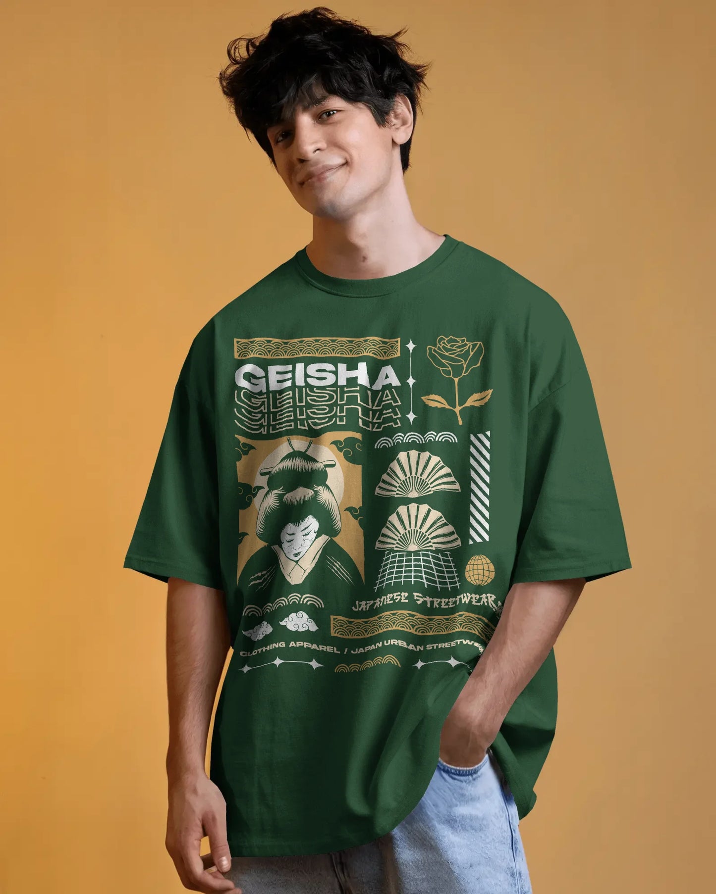 Japanese Streetwear Geisha | Men Oversized T-Shirt