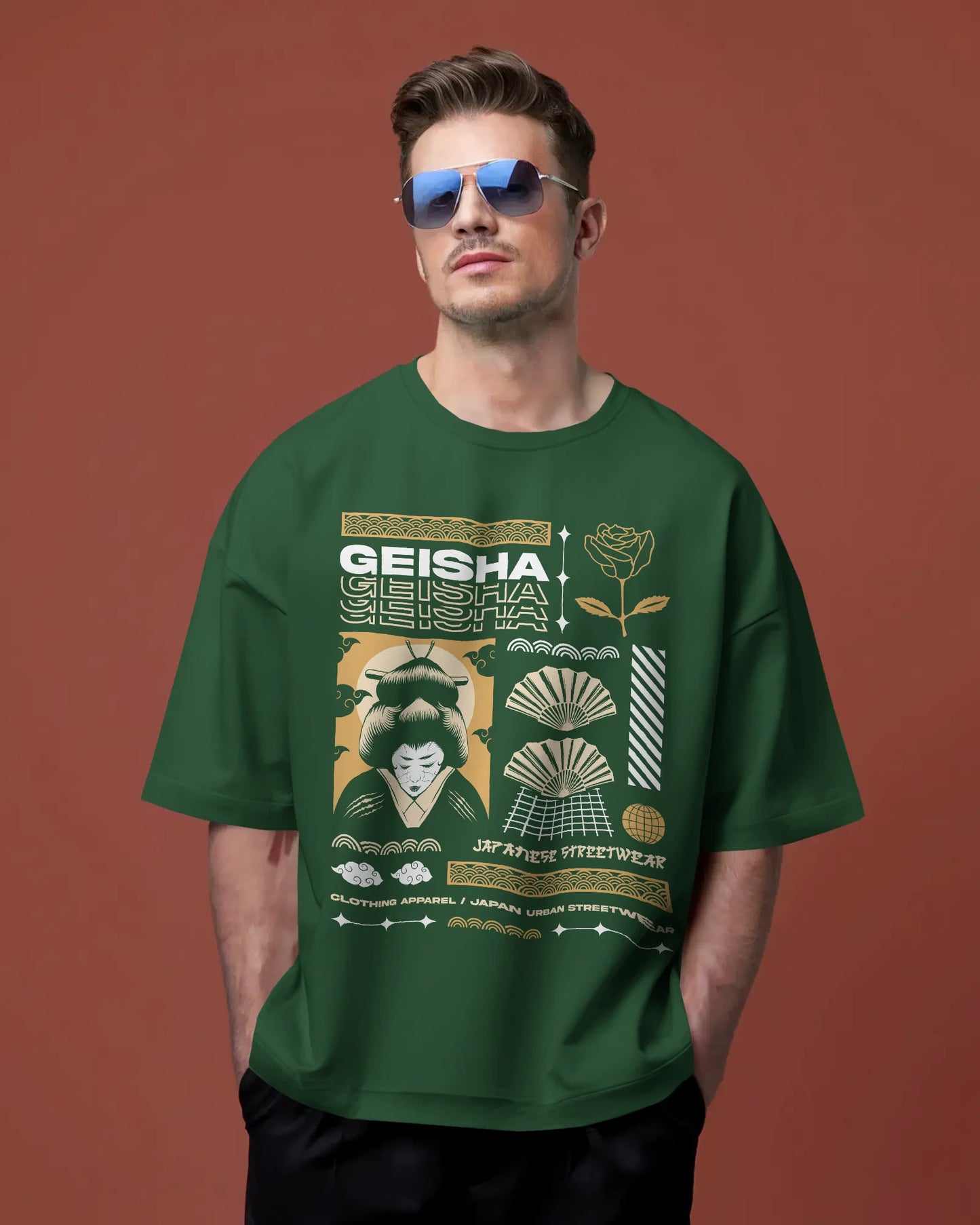 Japanese Streetwear Geisha | Men Oversized T-Shirt