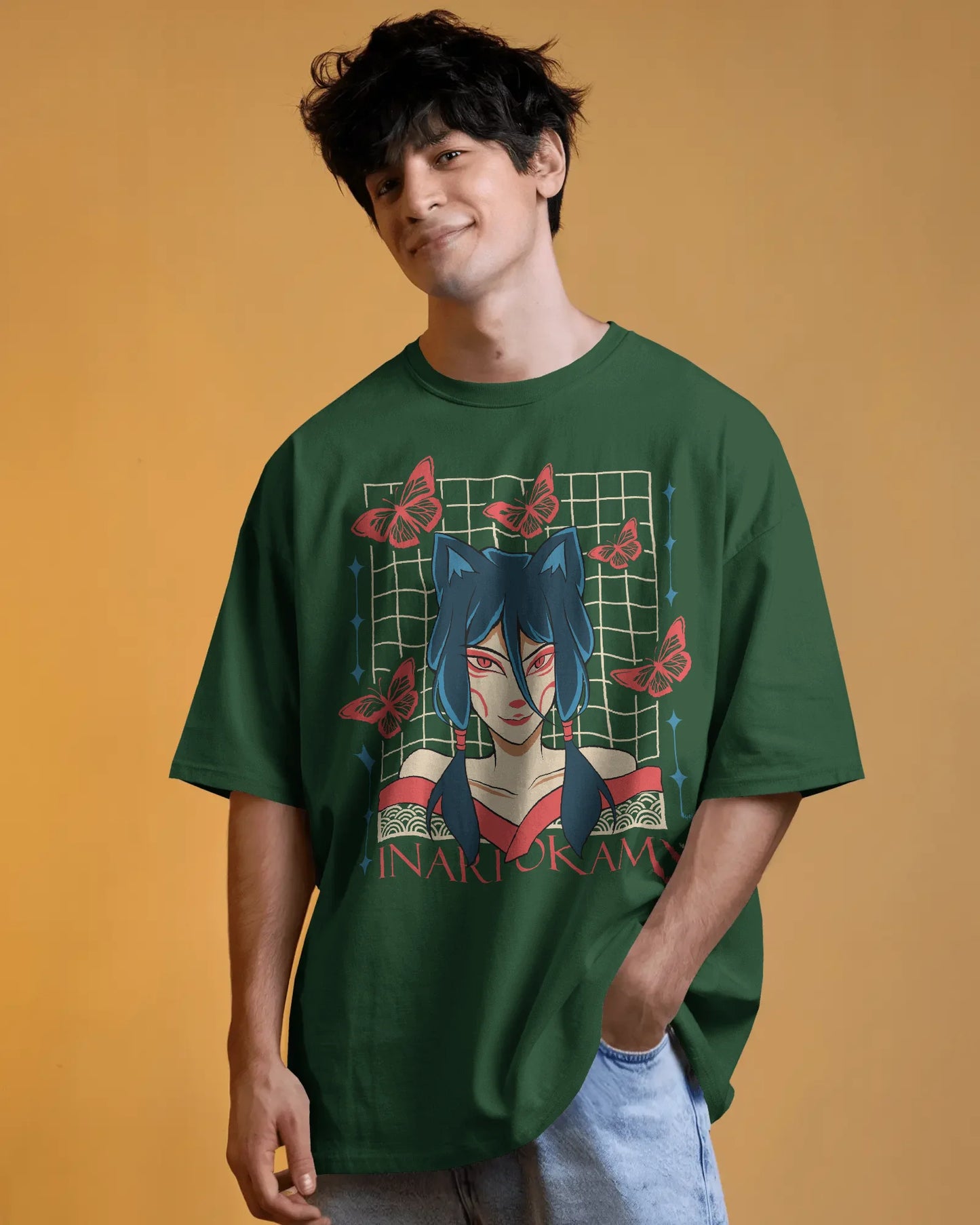 Japanese Streetwear Inariokami | Men Oversized T-Shirt