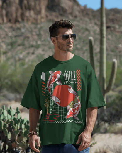 Japanese Streetwear Kai Fish | Men Oversized T-Shirt