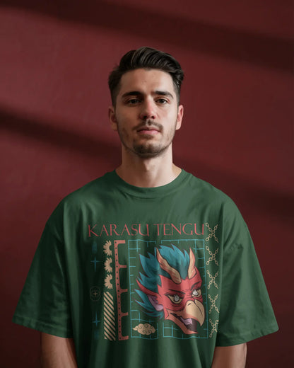 Japanese Streetwear Karasu Tengu | Men Oversized T-Shirt
