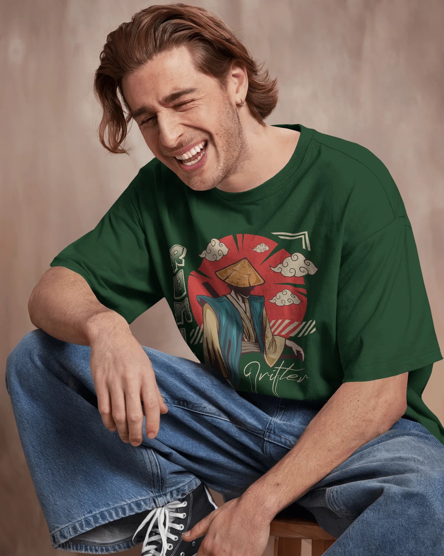 Japanese Streetwear Ronjn | Men Oversized T-Shirt