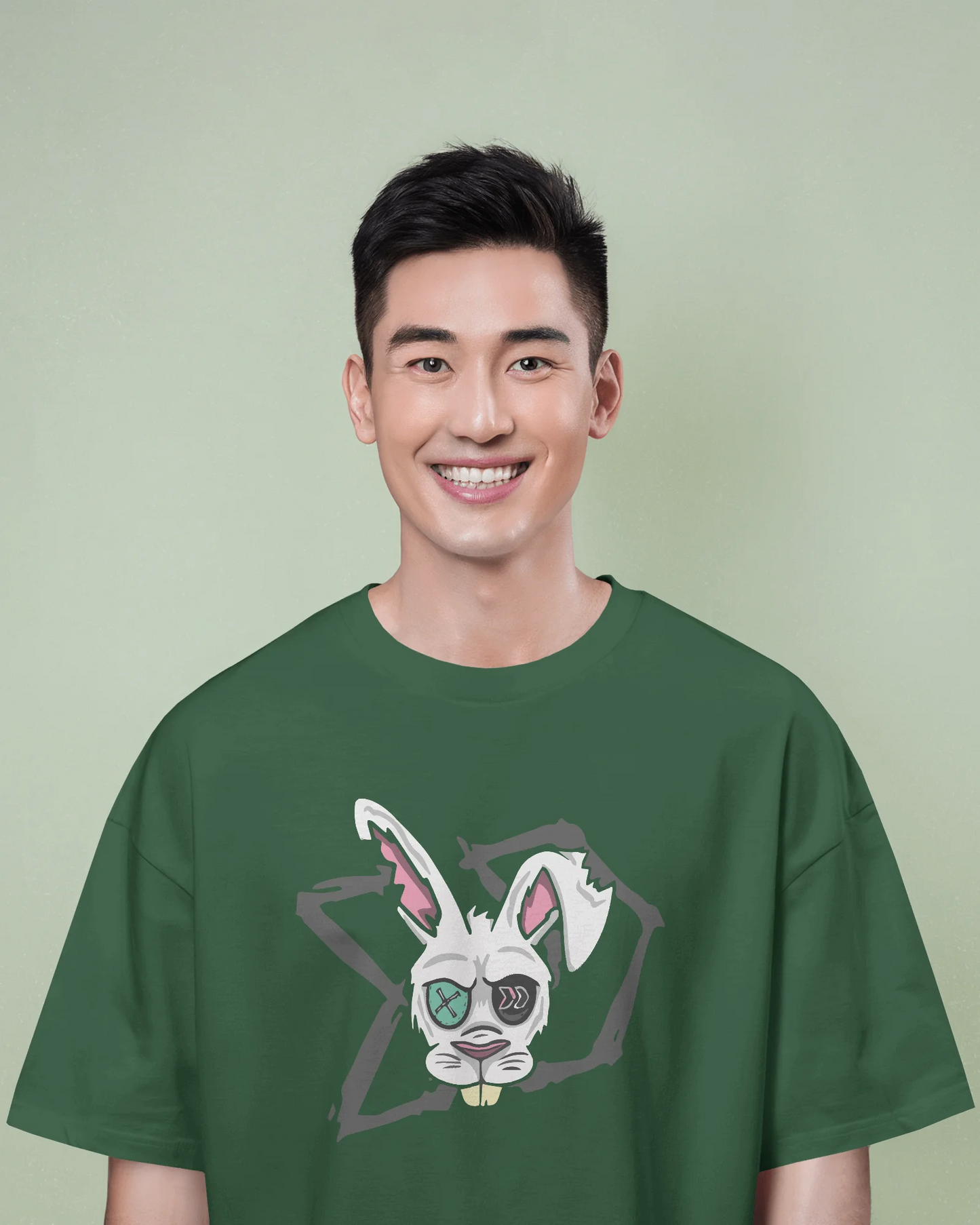 Rabbit vision | Men Oversized T-Shirt