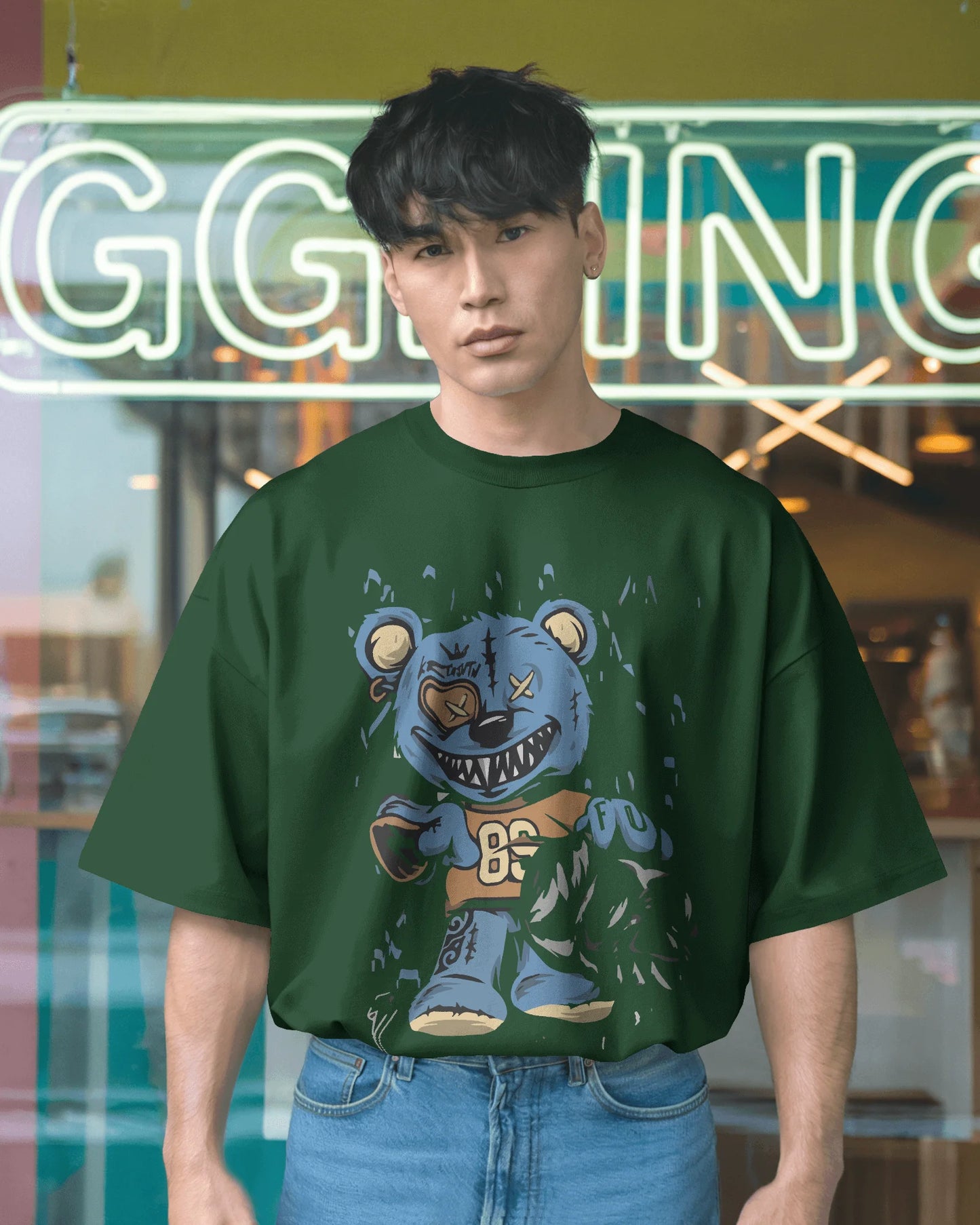 Player Bear | Men Oversized T-Shirt