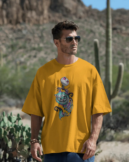 Cat With Skull | Men Oversized T-Shirt
