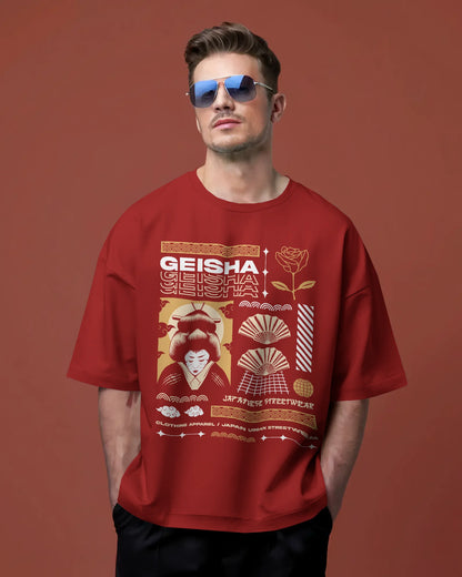 Japanese Streetwear Geisha | Men Oversized T-Shirt