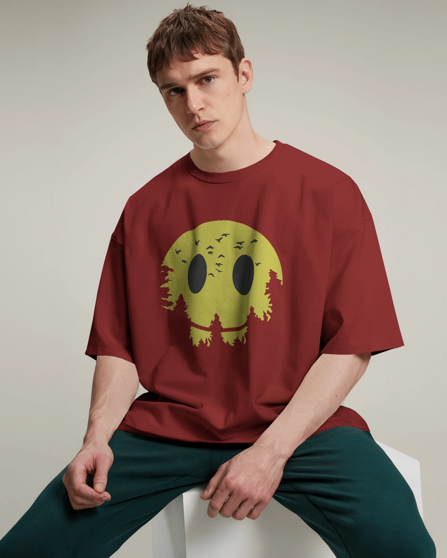 Sun In Jungle Smile | Men Oversized T-Shirt