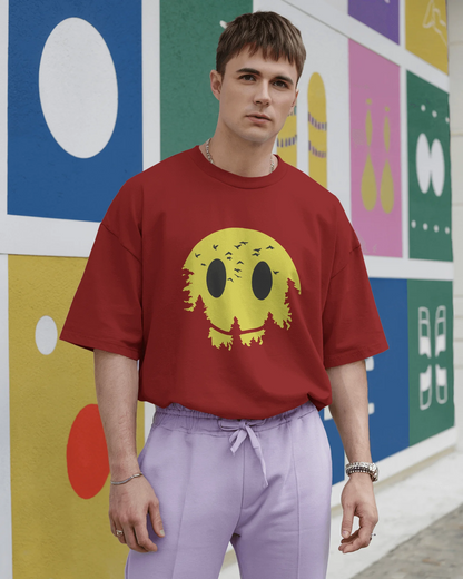 Sun In Jungle Smile | Men Oversized T-Shirt
