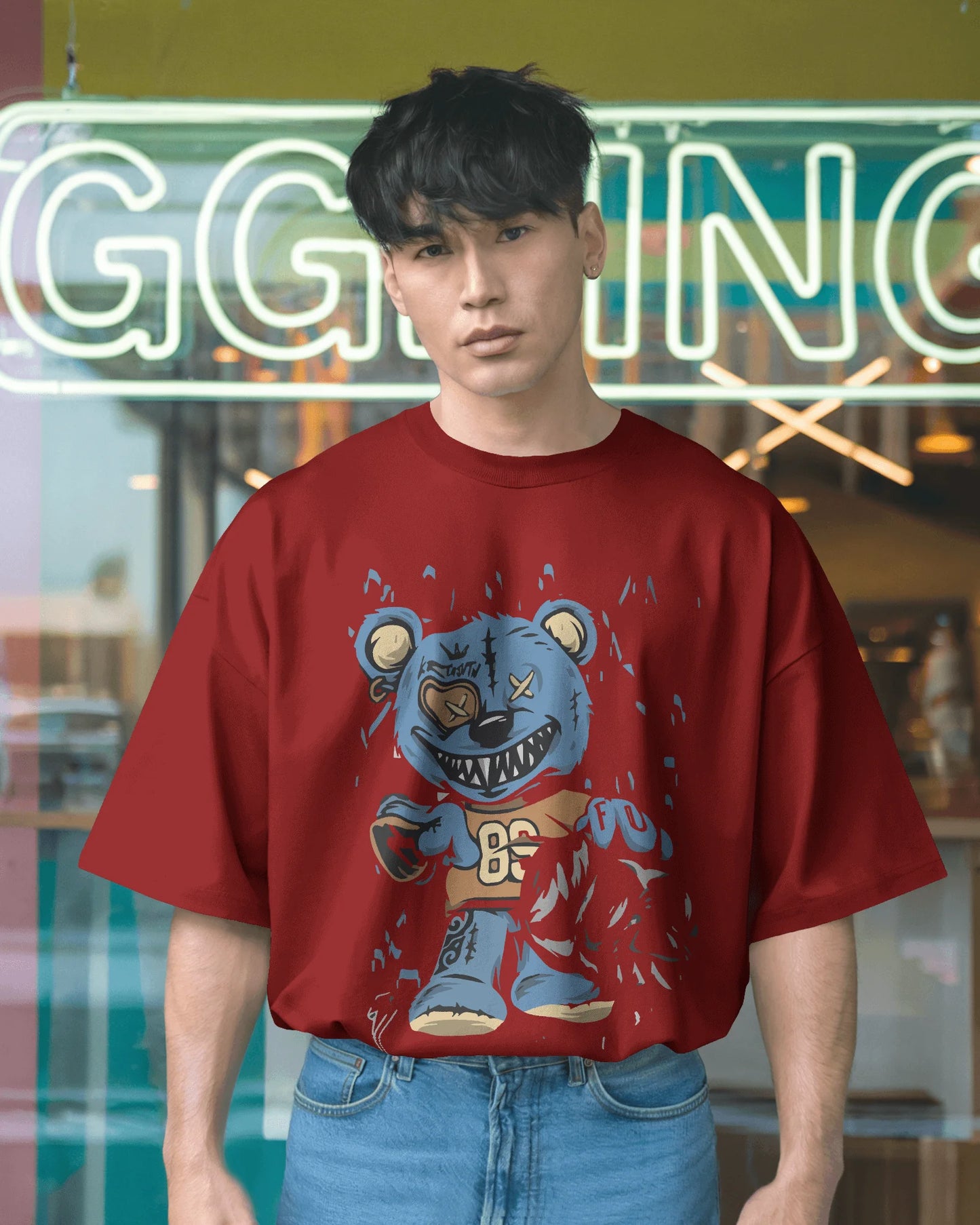 Player Bear | Men Oversized T-Shirt
