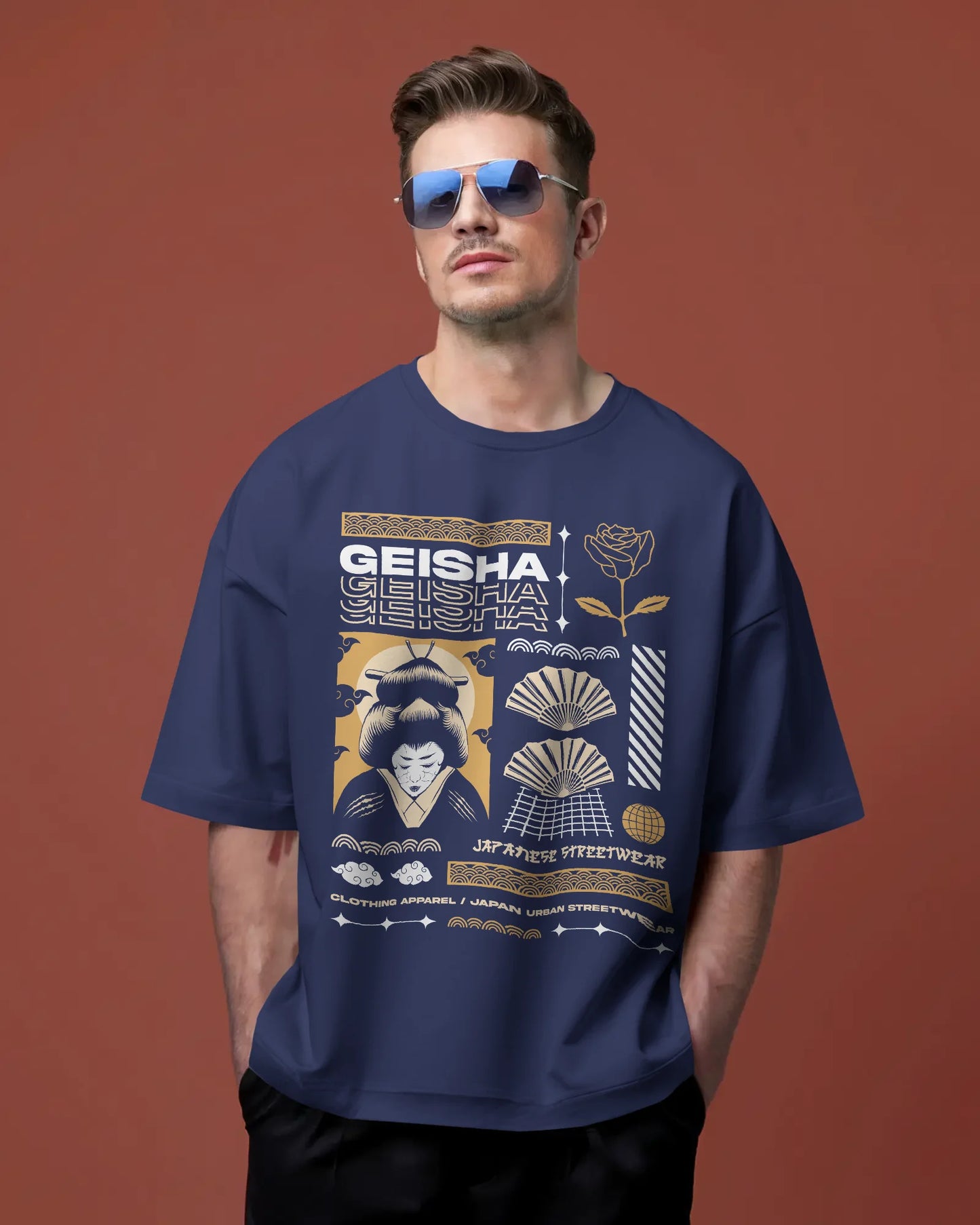 Japanese Streetwear Geisha | Men Oversized T-Shirt