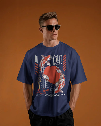 Japanese Streetwear Kai Fish | Men Oversized T-Shirt