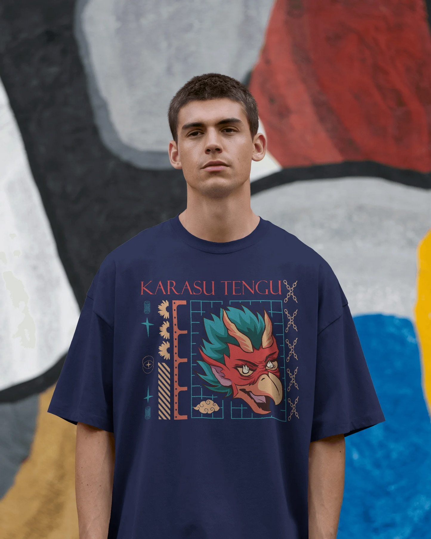 Japanese Streetwear Karasu Tengu | Men Oversized T-Shirt