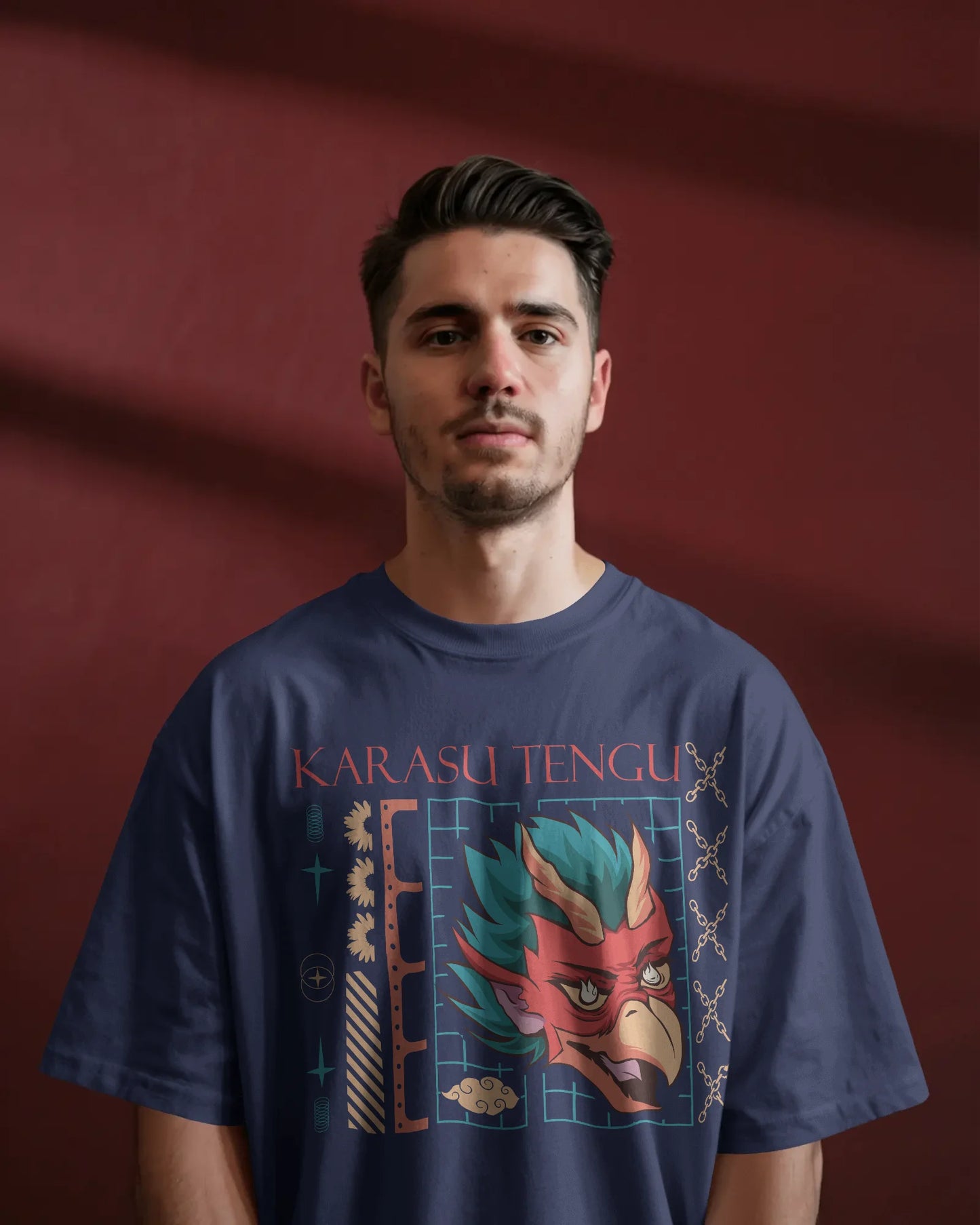 Japanese Streetwear Karasu Tengu | Men Oversized T-Shirt