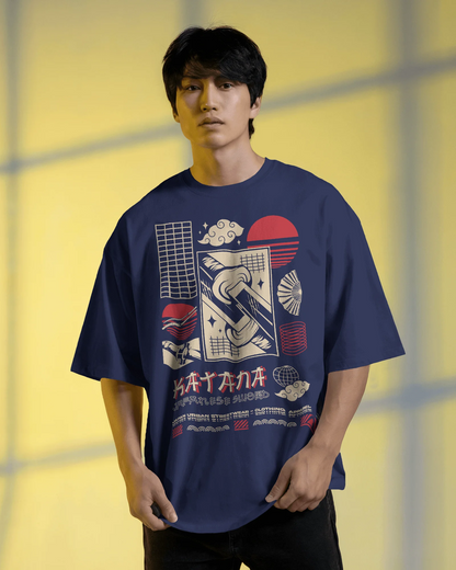 Japanese Streetwear Katana | Men Oversized T-Shirt