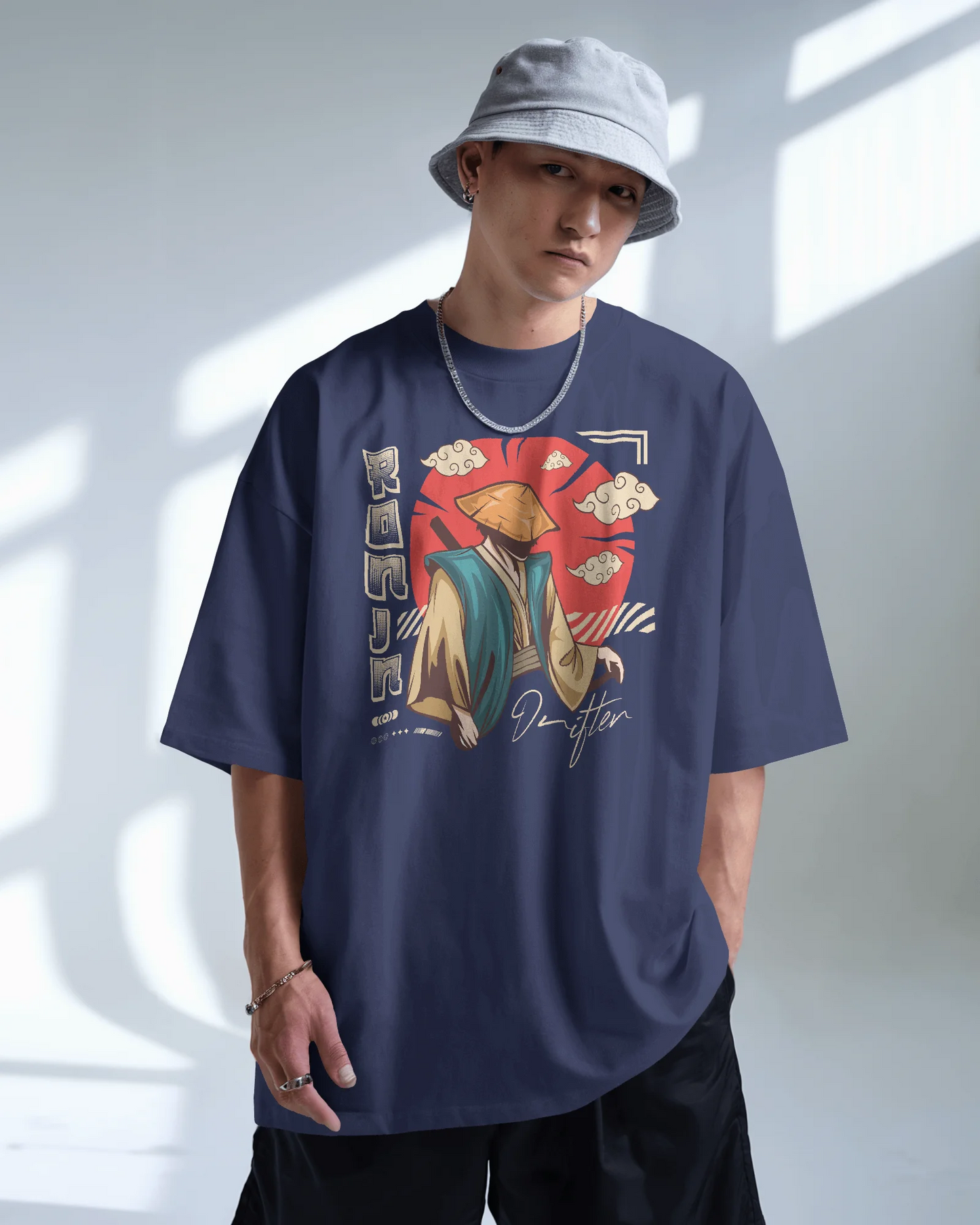 Japanese Streetwear Ronjn | Men Oversized T-Shirt