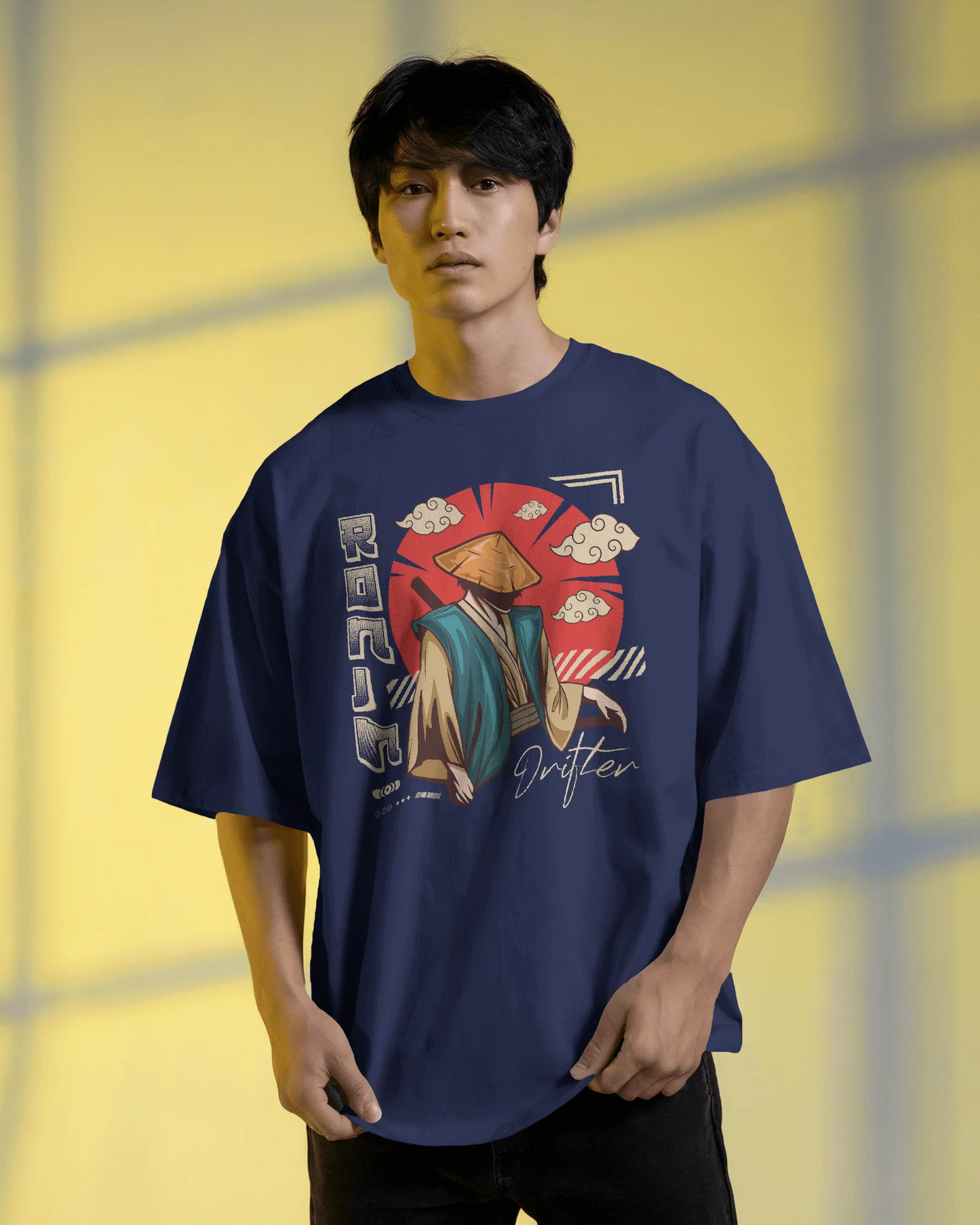 Japanese Streetwear Ronjn | Men Oversized T-Shirt