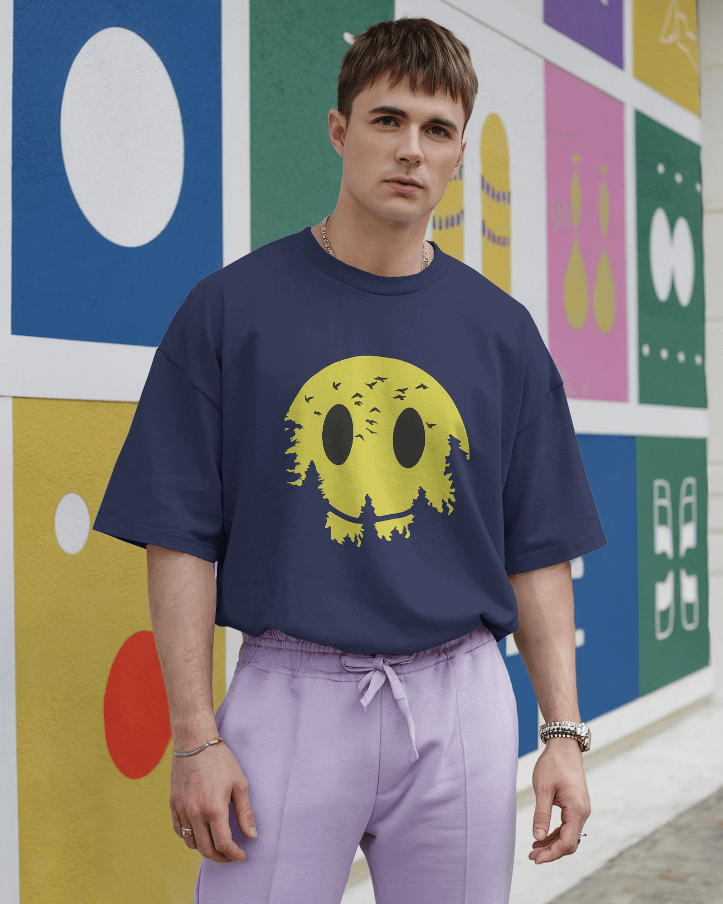 Sun In Jungle Smile | Men Oversized T-Shirt