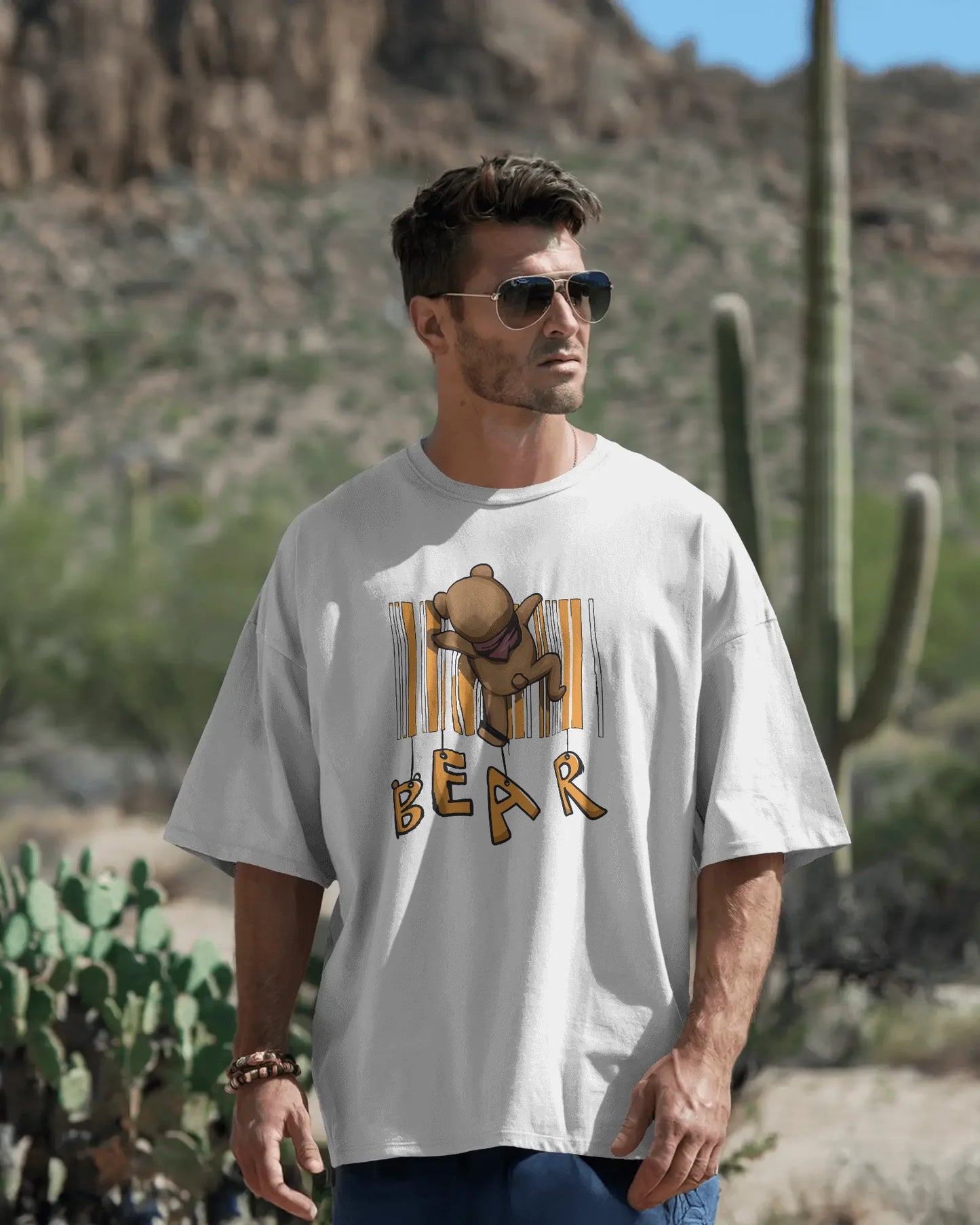 Climbing Bear | Men Oversized T-Shirt