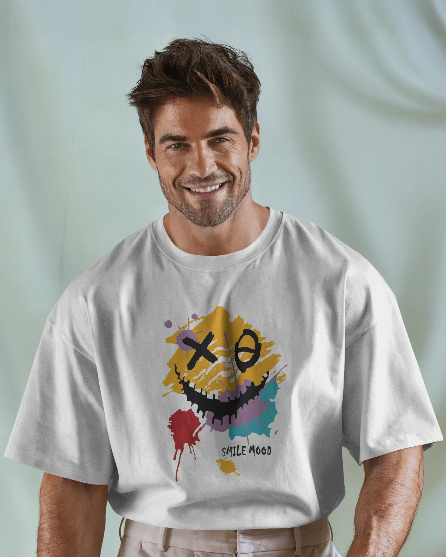 Smile Mood | Men Oversized T-Shirt