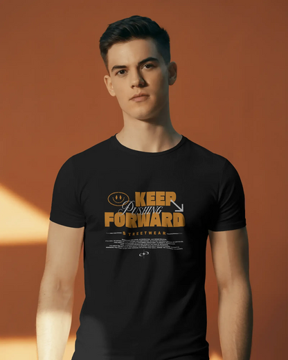 Keep Pushing Forward | Men Round Neck T-Shirt