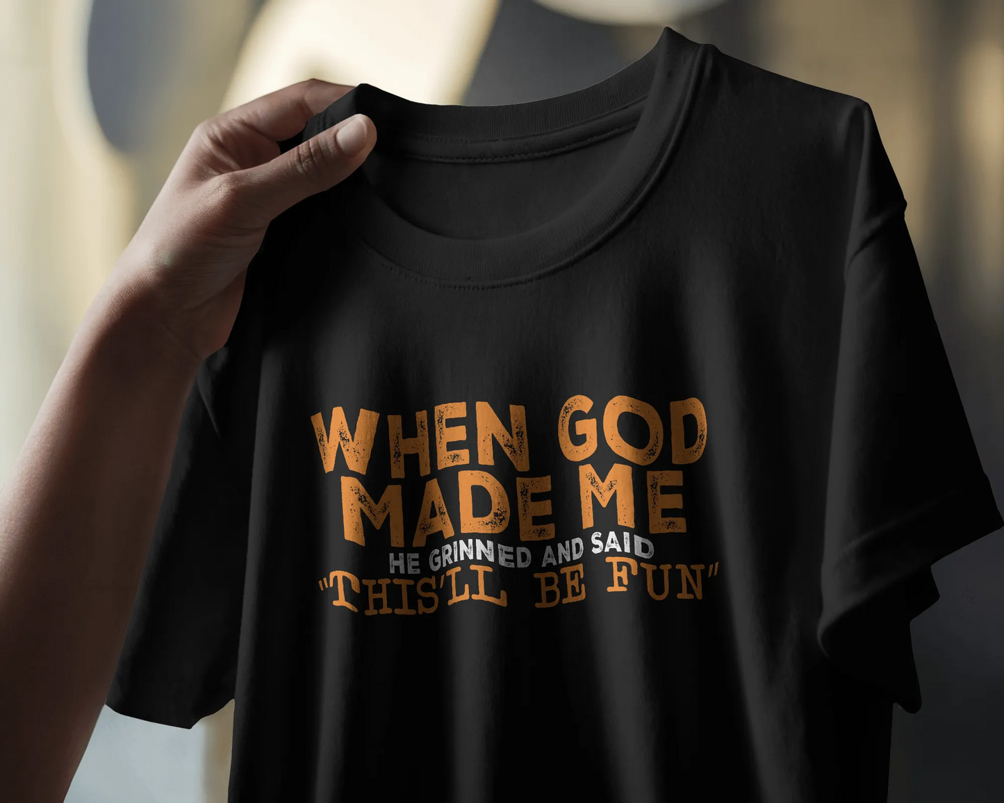 When God Made Me | Men Round Neck T-Shirt