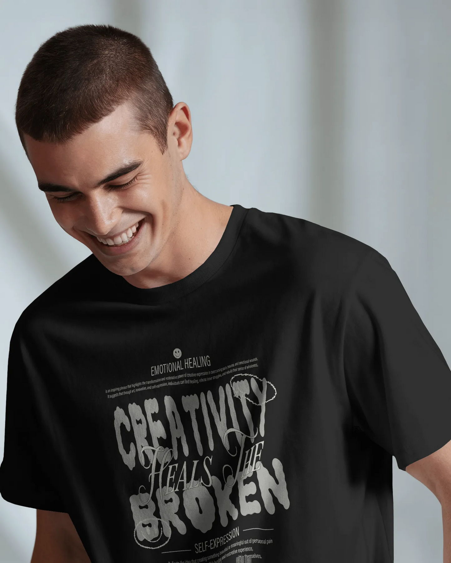 Creativity Heals the Broken | Men Round Neck T-Shirt