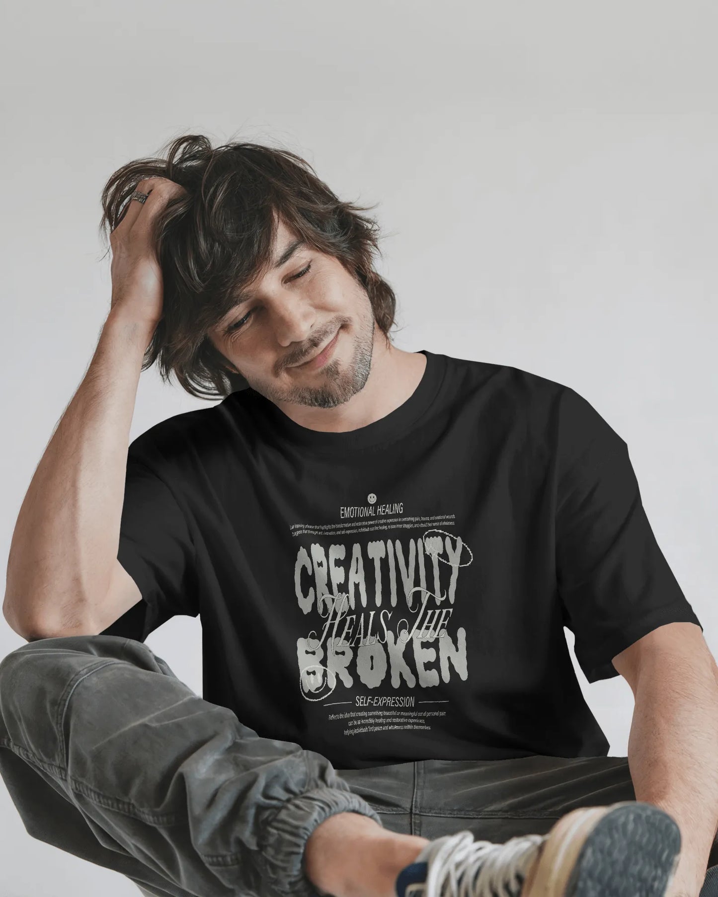 Creativity Heals the Broken | Men Round Neck T-Shirt