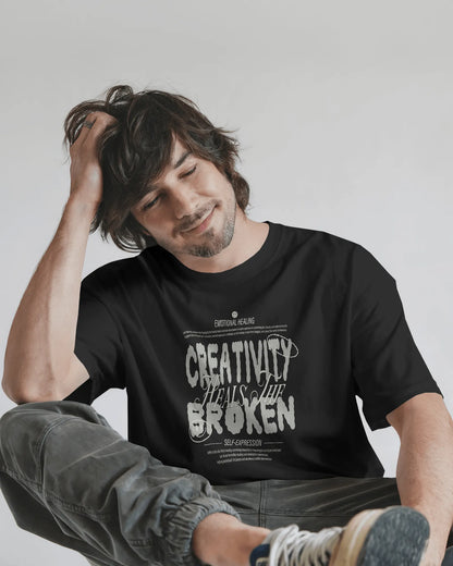 Creativity Heals the Broken | Men Round Neck T-Shirt