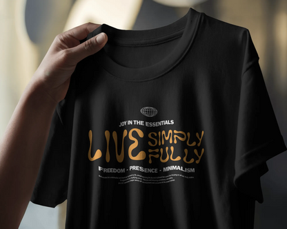 Live Simply Fully | Men Round Neck T-Shirt