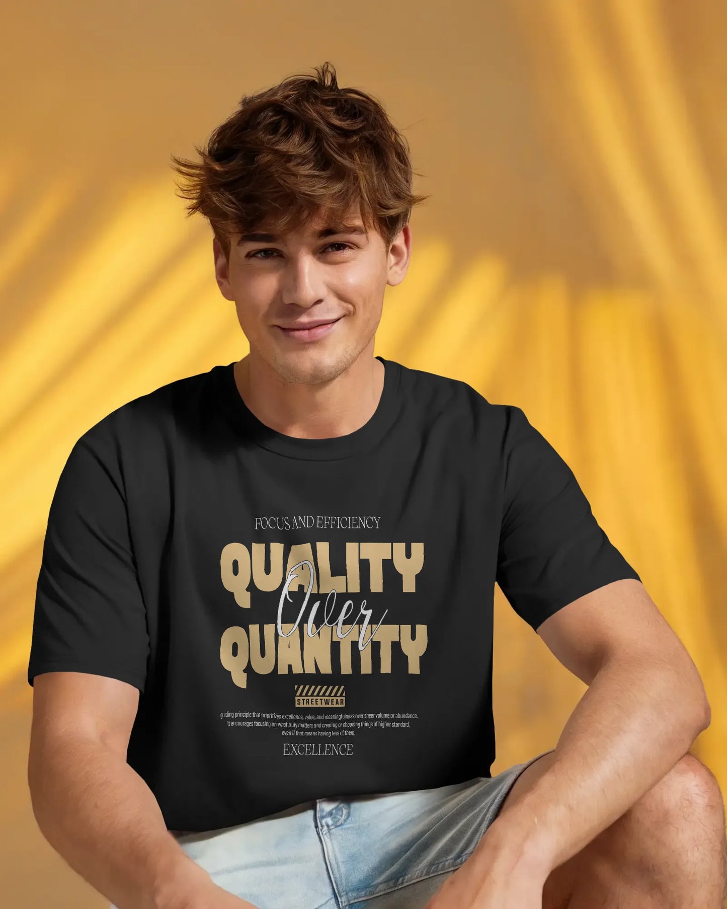 Quality Over Quantity | Men Round Neck T-Shirt