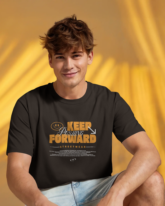 Keep Pushing Forward | Men Round Neck T-Shirt